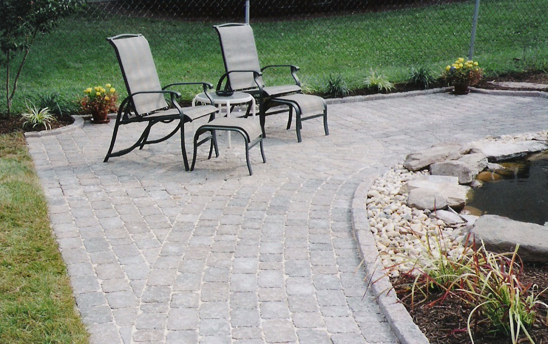 The sitting area and pond