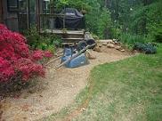 The new patio area just after excavation